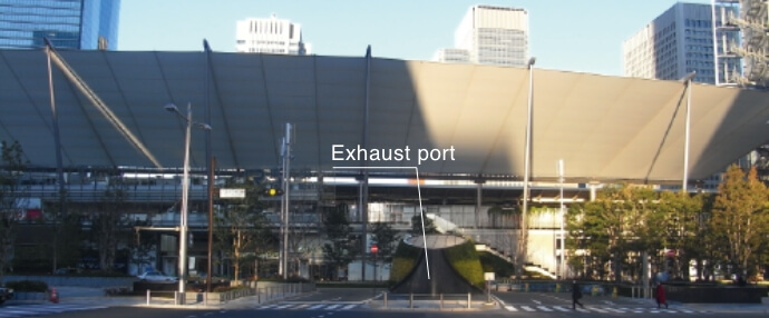 Exhaust port  at the Yaesu Gate of Tokyo Station
