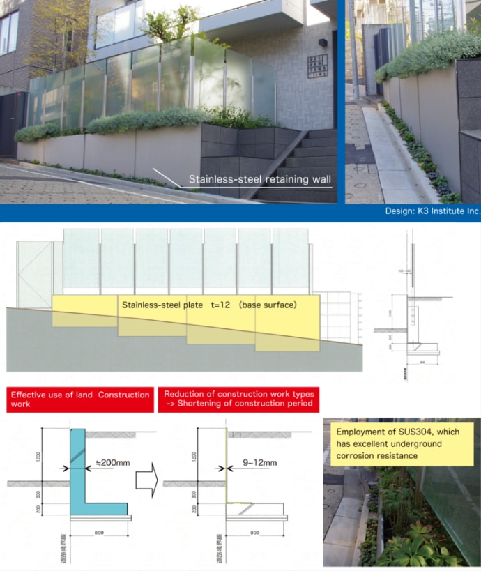 SUS304 Stainless-steel retaining wall